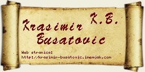 Krasimir Bušatović vizit kartica